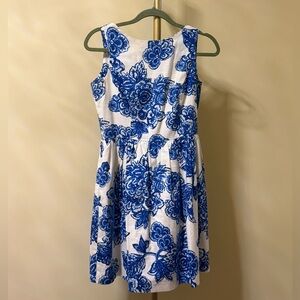 SHOSHANNA | Blue Floral Sleeveless Dress cotton cobalt royal